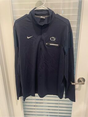 Nike Navy and White Penn State Quarter-Zip Pullover